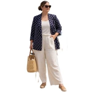 Vintage Saks Fifth Avenue Navy Blazer with Anchor Print Women's 14